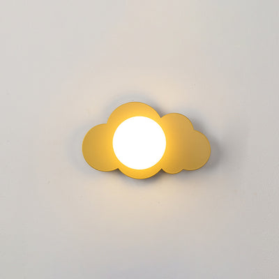 Modern Art Deco Cloud Shape Glass Iron 1-Light Wall Sconce Lamp For Living Room