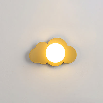 Modern Art Deco Cloud Shape Glass Iron 1-Light Wall Sconce Lamp For Living Room