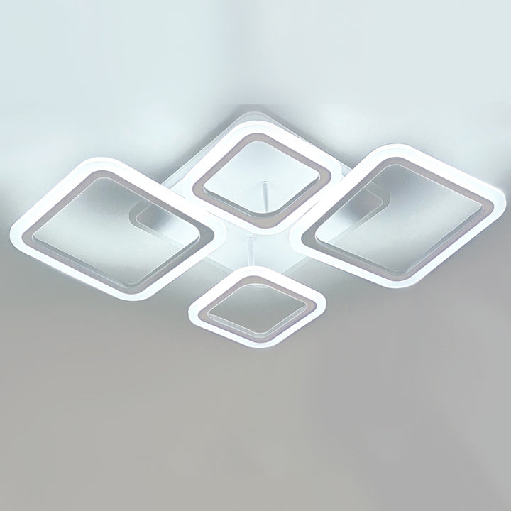 Moderne minimalistische quadratische gestapelte LED-Deckenleuchte aus Acryleisen für Wohnzimmer 