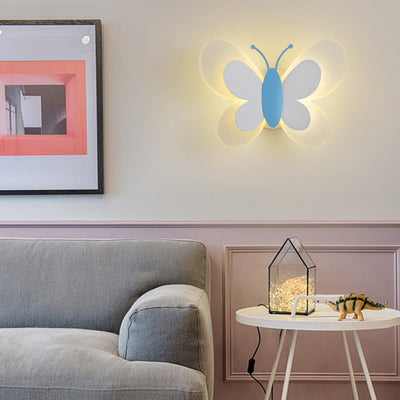 Moderne Art Deco Schmetterling Form Acryl Eisen LED Wand Leuchte Lampe Für Schlafzimmer 
