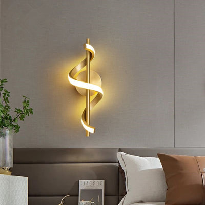 Lámpara de aplique de pared LED de hierro acrílico con línea redonda minimalista moderna para dormitorio 