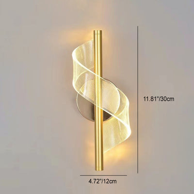 Lámpara de aplique de pared LED de hierro acrílico con línea redonda minimalista moderna para dormitorio 