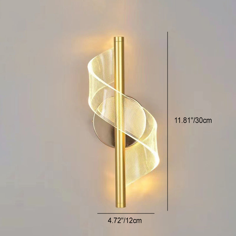Lámpara de aplique de pared LED de hierro acrílico con línea redonda minimalista moderna para dormitorio 