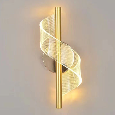 Lámpara de aplique de pared LED de hierro acrílico con línea redonda minimalista moderna para dormitorio 