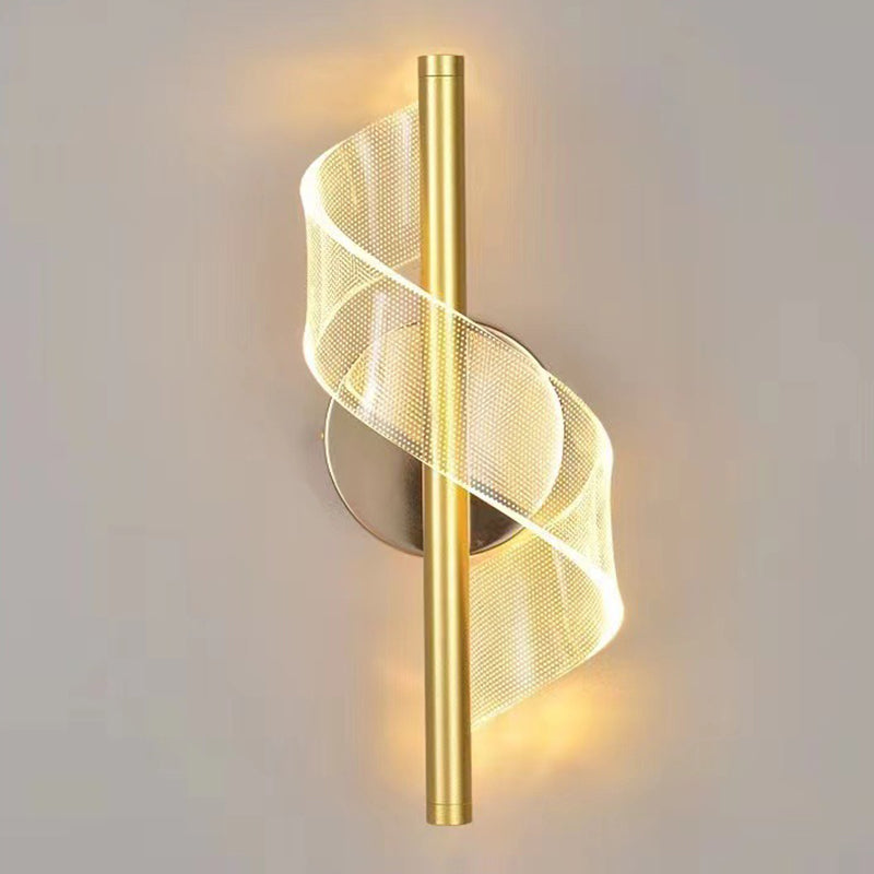 Lámpara de aplique de pared LED de hierro acrílico con línea redonda minimalista moderna para dormitorio 