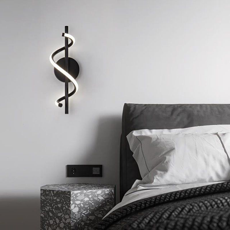 Lámpara de aplique de pared LED de hierro acrílico con línea redonda minimalista moderna para dormitorio 