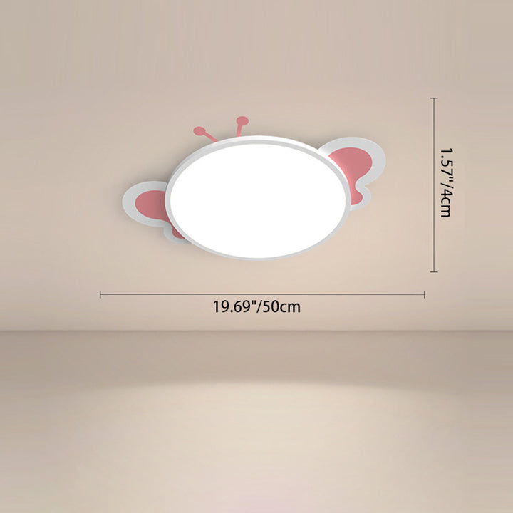 Moderne unbedeutende runde Schmetterlings-Form PS Eisen Aluminium LED Unterputz Deckenleuchte für Schlafzimmer 