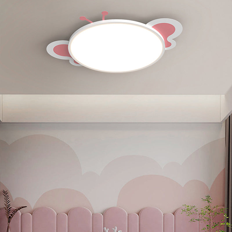Moderne unbedeutende runde Schmetterlings-Form PS Eisen Aluminium LED Unterputz Deckenleuchte für Schlafzimmer 