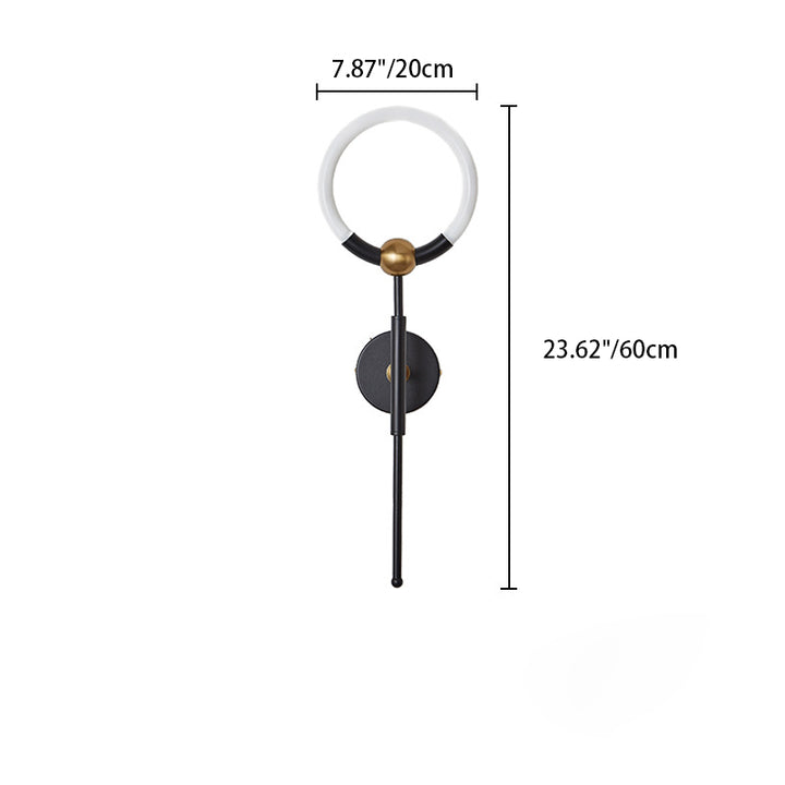 Lampe murale LED en acrylique et fer ronde moderne de luxe pour salon 