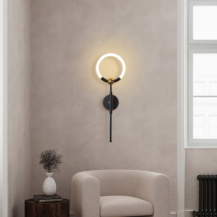 Lampe murale LED en acrylique et fer ronde moderne de luxe pour salon 
