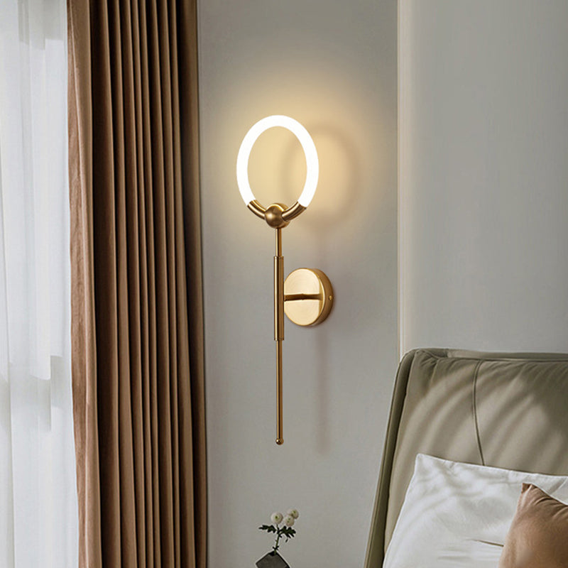 Lampe murale LED en acrylique et fer ronde moderne de luxe pour salon 