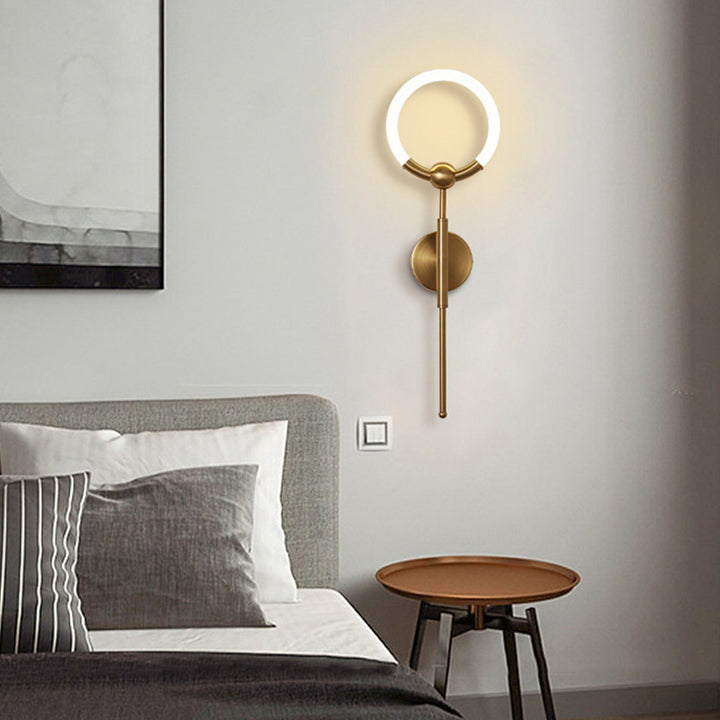 Lampe murale LED en acrylique et fer ronde moderne de luxe pour salon 
