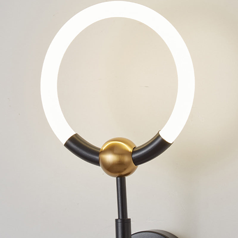 Lampe murale LED en acrylique et fer ronde moderne de luxe pour salon 