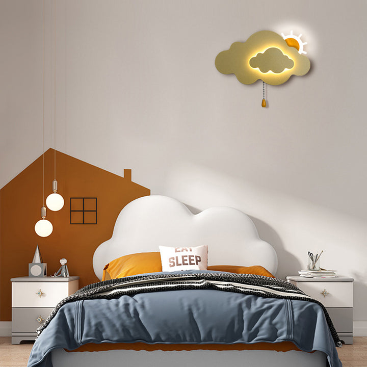 Applique murale LED en acrylique et fer avec fermeture éclair nuage Art déco moderne pour salon 