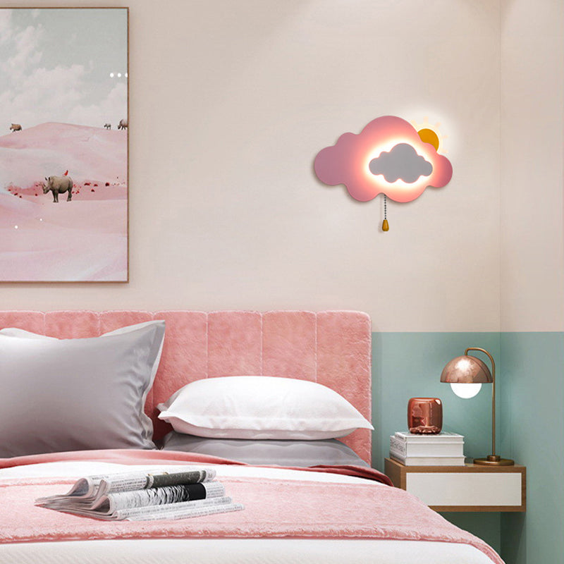 Modern Art Deco Cloud Zipper Acrylic Iron LED Wall Sconce Lamp For Living Room