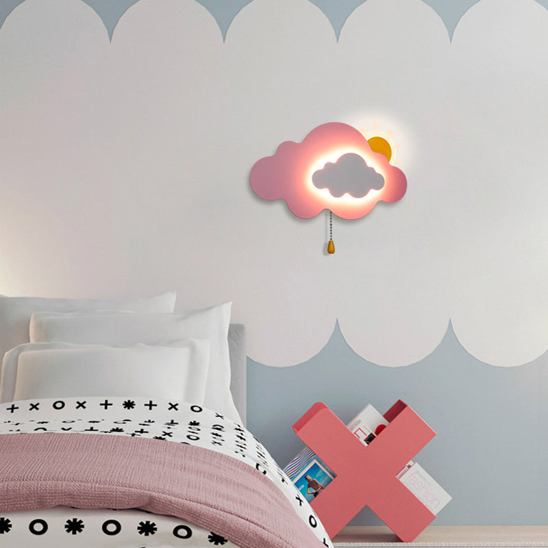 Applique murale LED en acrylique et fer avec fermeture éclair nuage Art déco moderne pour salon 