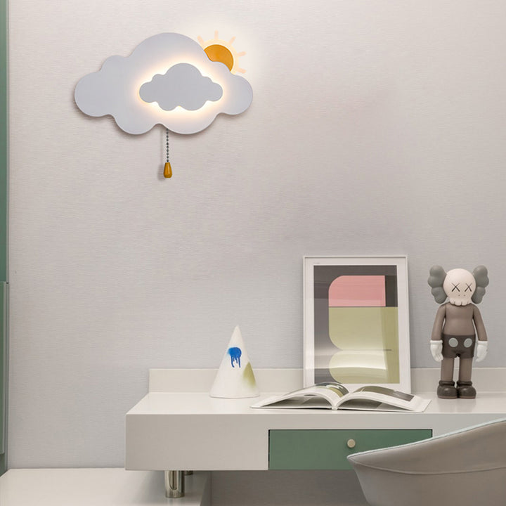 Applique murale LED en acrylique et fer avec fermeture éclair nuage Art déco moderne pour salon 