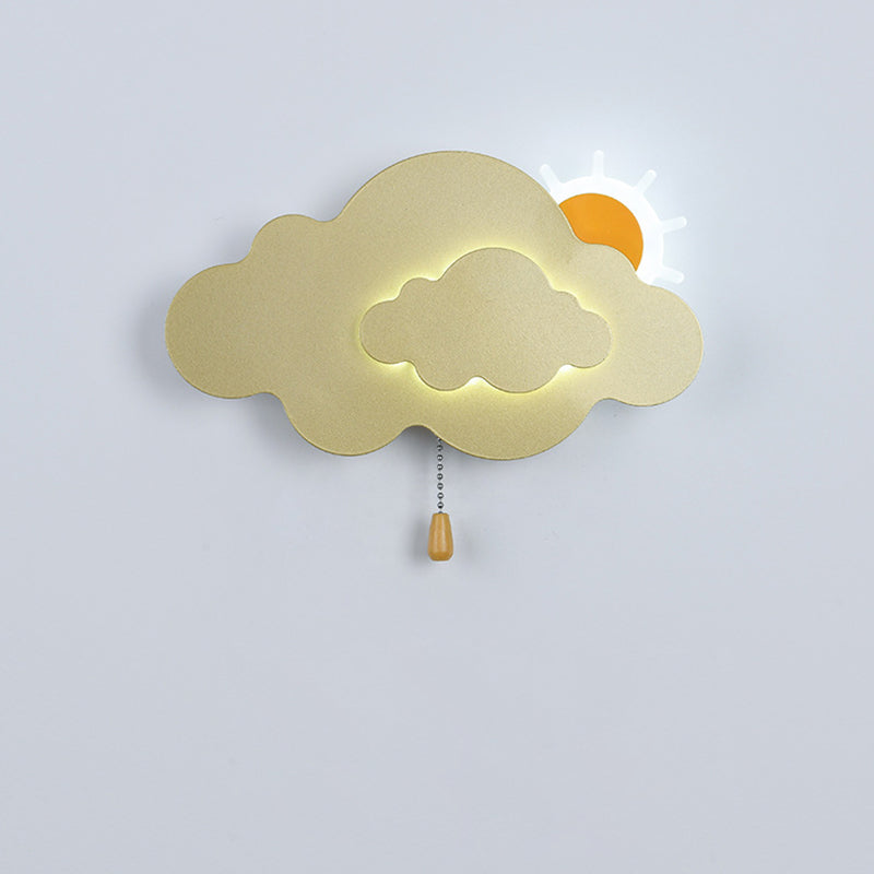 Applique murale LED en acrylique et fer avec fermeture éclair nuage Art déco moderne pour salon 