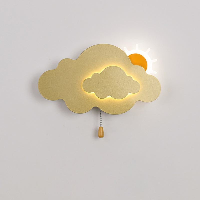 Applique murale LED en acrylique et fer avec fermeture éclair nuage Art déco moderne pour salon 