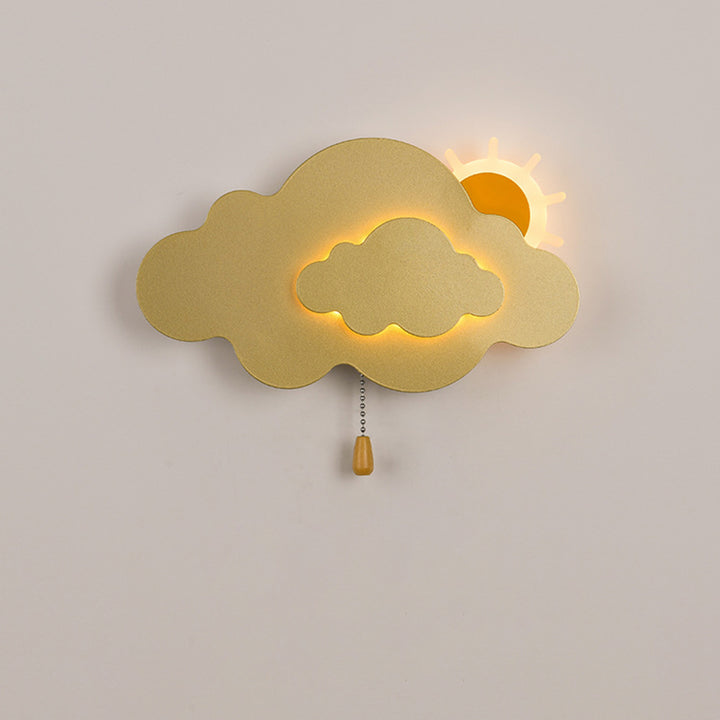Applique murale LED en acrylique et fer avec fermeture éclair nuage Art déco moderne pour salon 
