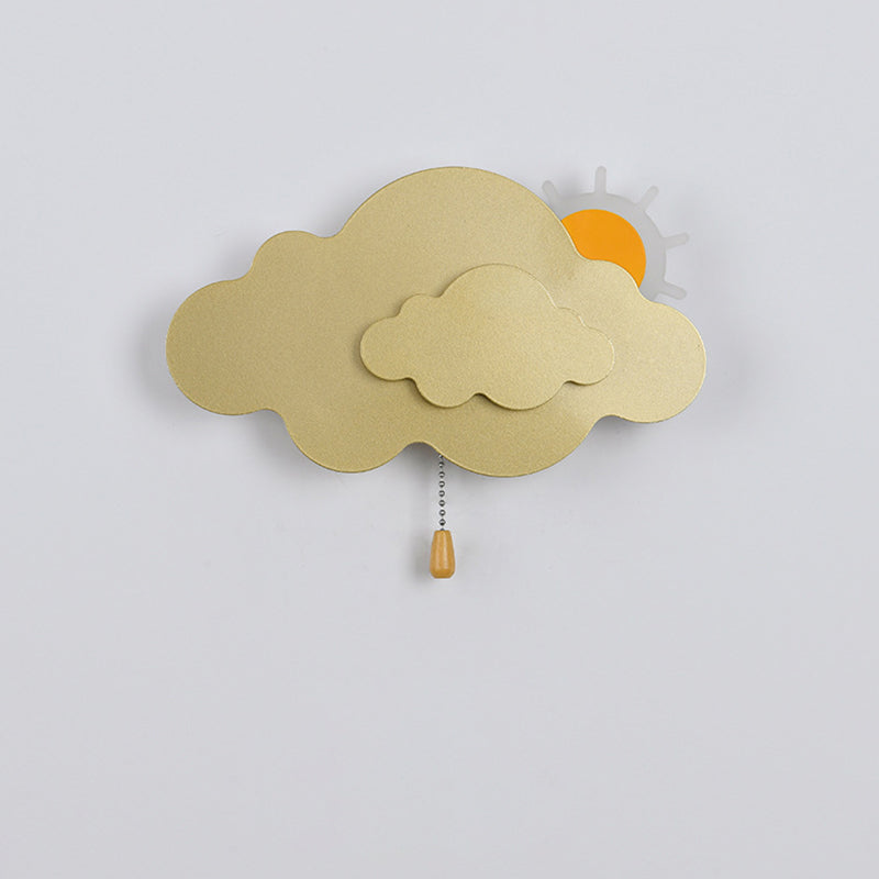 Applique murale LED en acrylique et fer avec fermeture éclair nuage Art déco moderne pour salon 