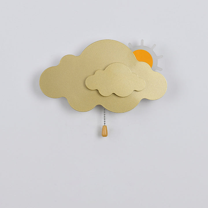 Applique murale LED en acrylique et fer avec fermeture éclair nuage Art déco moderne pour salon 