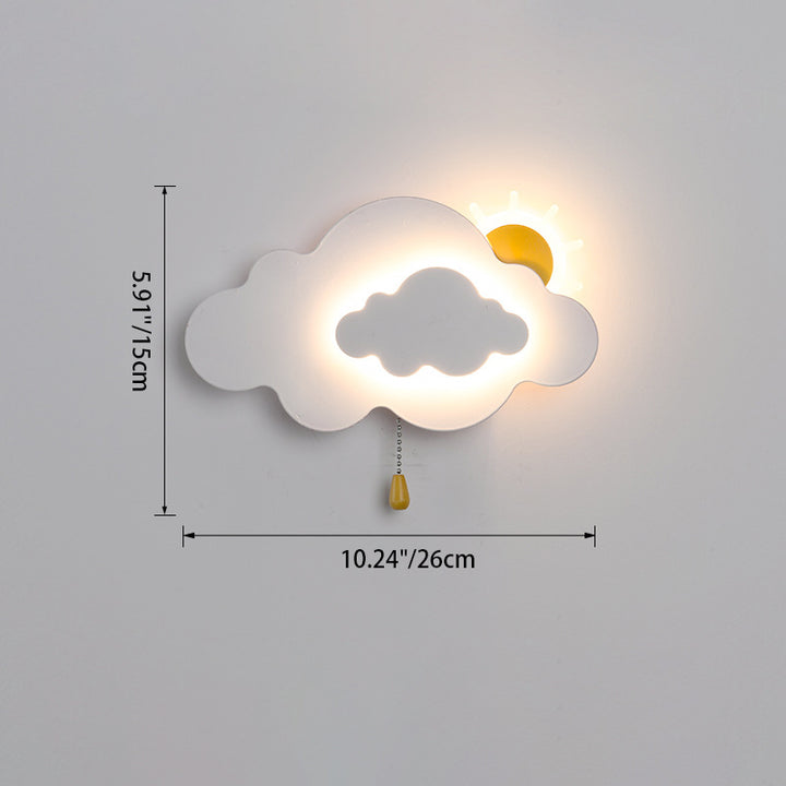 Applique murale LED en acrylique et fer avec fermeture éclair nuage Art déco moderne pour salon 
