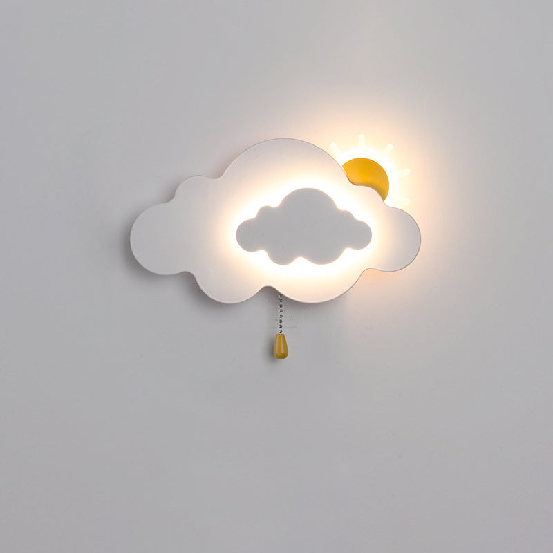 Applique murale LED en acrylique et fer avec fermeture éclair nuage Art déco moderne pour salon 