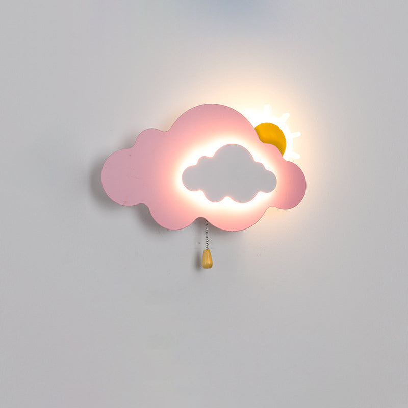 Applique murale LED en acrylique et fer avec fermeture éclair nuage Art déco moderne pour salon 