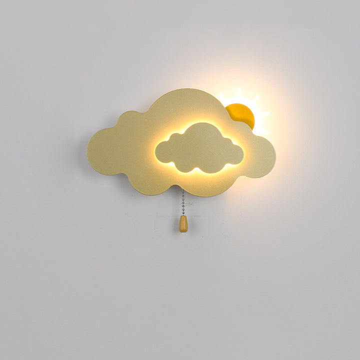 Applique murale LED en acrylique et fer avec fermeture éclair nuage Art déco moderne pour salon 