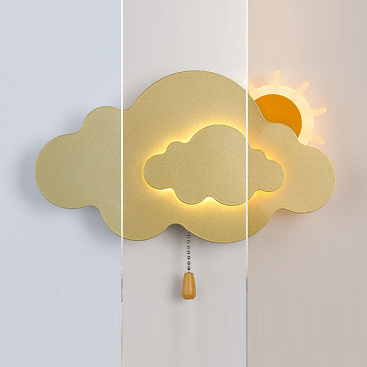 Applique murale LED en acrylique et fer avec fermeture éclair nuage Art déco moderne pour salon 