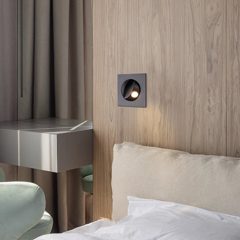 Moderne minimalistische runde quadratische Aluminium-LED-Wandleuchte für Wohnzimmer 