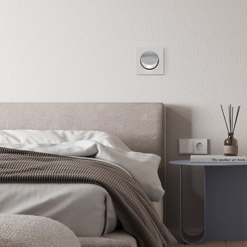 Modern Minimalist Round Square Aluminum LED Wall Sconce Lamp For Living Room