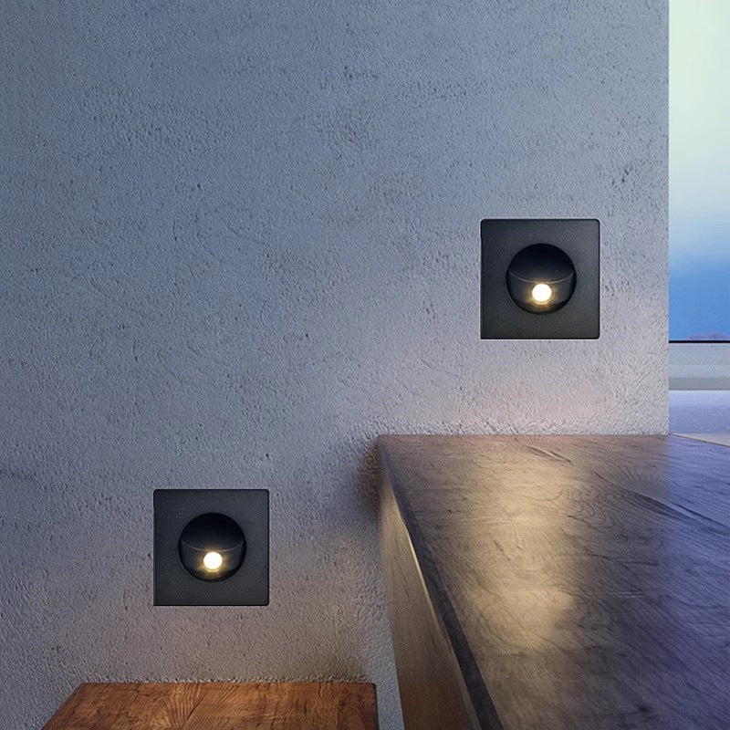 Moderne minimalistische runde quadratische Aluminium-LED-Wandleuchte für Wohnzimmer 