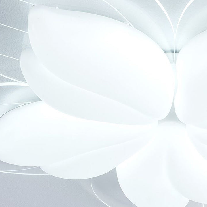 Moderne minimalistische LED-Deckenleuchte in Creme mit Blütenblatt-Design aus PE und Eisen für das Wohnzimmer 