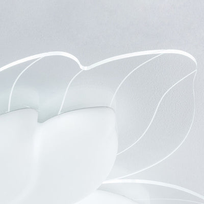 Plafonnier LED en fer acrylique avec fleur pétale crème minimaliste moderne pour salon 