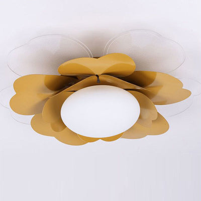 Plafonnier LED rond en acrylique et fer Lotus créatif contemporain pour salon 