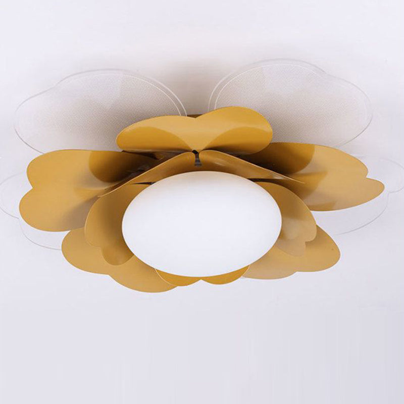 Plafonnier LED rond en acrylique et fer Lotus créatif contemporain pour salon 