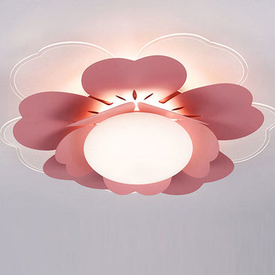 Plafonnier LED rond en acrylique et fer Lotus créatif contemporain pour salon 