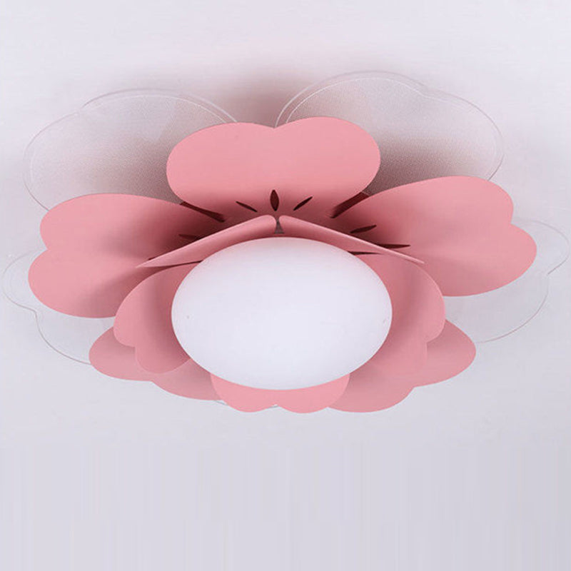 Plafonnier LED rond en acrylique et fer Lotus créatif contemporain pour salon 