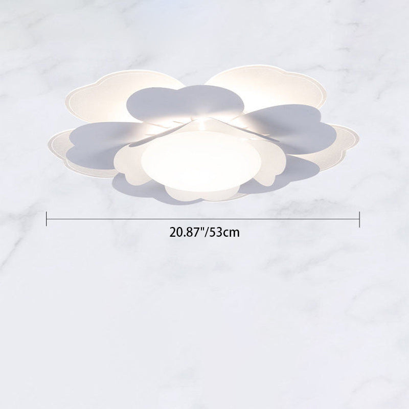 Plafonnier LED rond en acrylique et fer Lotus créatif contemporain pour salon 