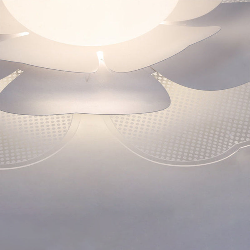 Plafonnier LED rond en acrylique et fer Lotus créatif contemporain pour salon 