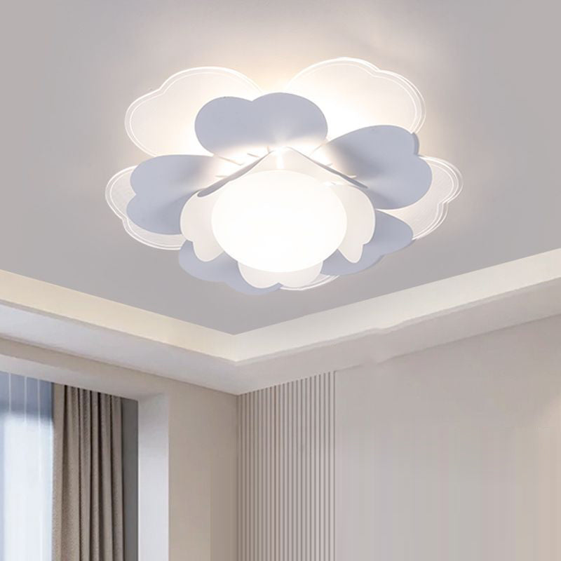 Plafonnier LED rond en acrylique et fer Lotus créatif contemporain pour salon 