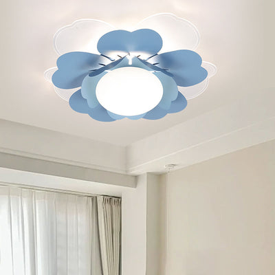 Plafonnier LED rond en acrylique et fer Lotus créatif contemporain pour salon 