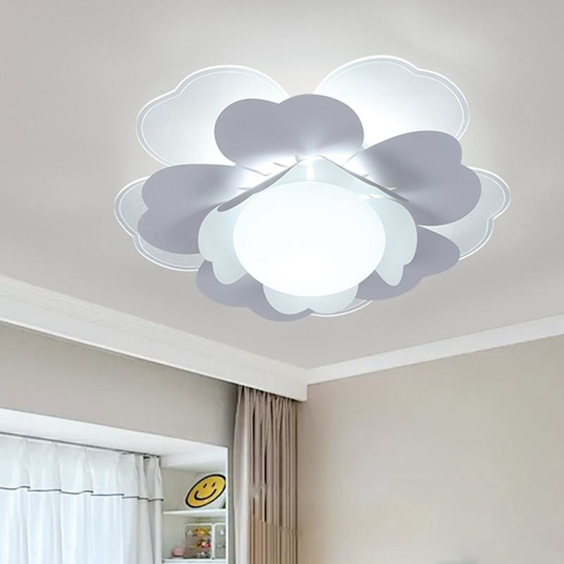 Plafonnier LED rond en acrylique et fer Lotus créatif contemporain pour salon 