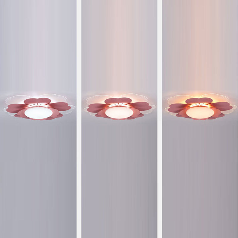 Plafonnier LED rond en acrylique et fer Lotus créatif contemporain pour salon 