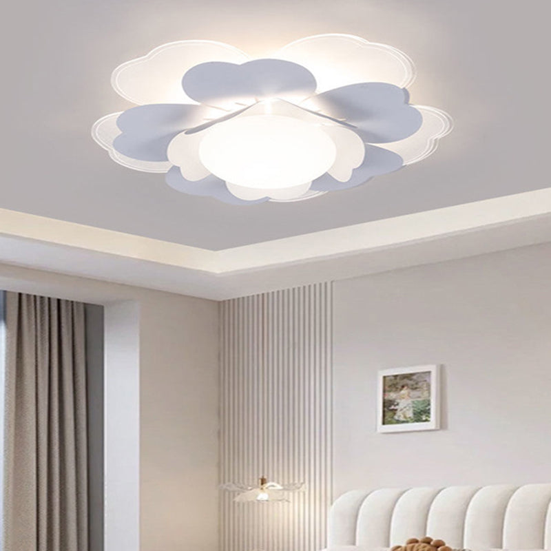 Plafonnier LED rond en acrylique et fer Lotus créatif contemporain pour salon 