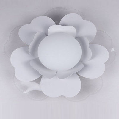 Plafonnier LED rond en acrylique et fer Lotus créatif contemporain pour salon 