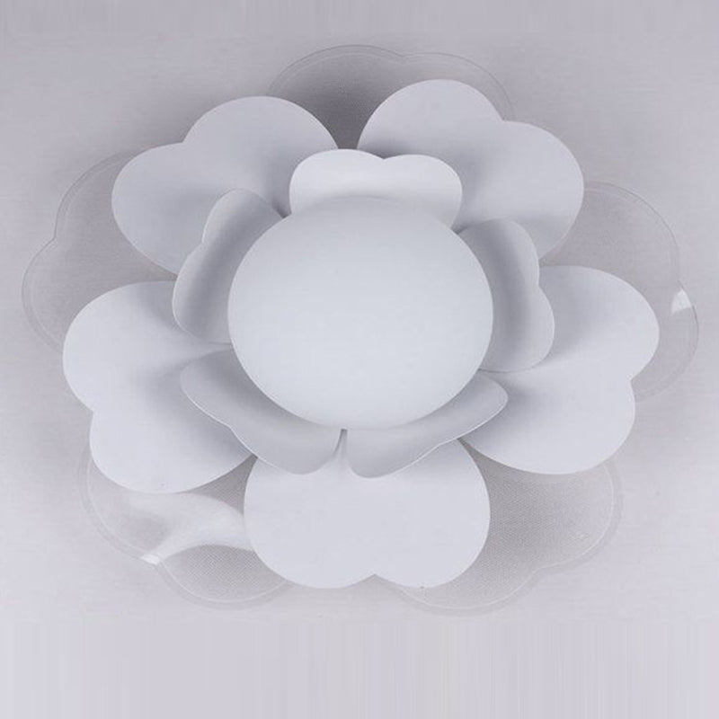 Plafonnier LED rond en acrylique et fer Lotus créatif contemporain pour salon 