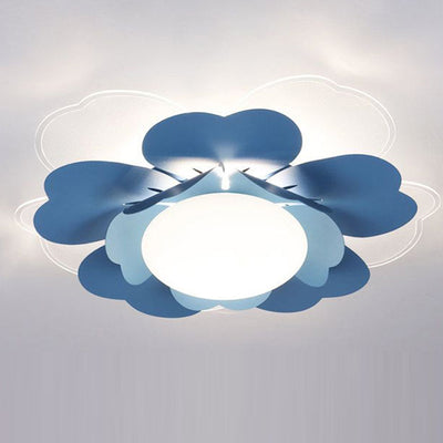 Plafonnier LED rond en acrylique et fer Lotus créatif contemporain pour salon 